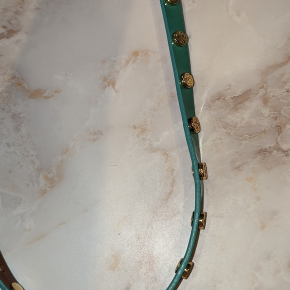 Teal Double Logo studded Leather Wrap Bracelet - Picture 5 of 5